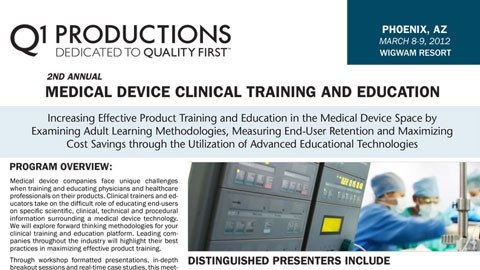 2nd Annual Medical Device Clinical Training And Education: Panel Speaker